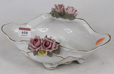 Lot 610 - A capo di monte shaped porcelain dish with...