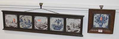 Lot 771 - A collection of five 18th century Delft wall...