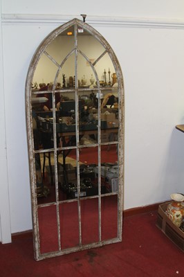 Lot 724 - A modern gothic style garden wall mirror, 159...