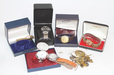 Lot 593 - A collection of wrist and pocket watches, to...