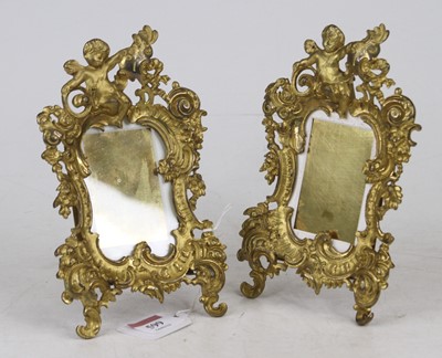 Lot 599 - A pair of gilt painted metal easel photograph...