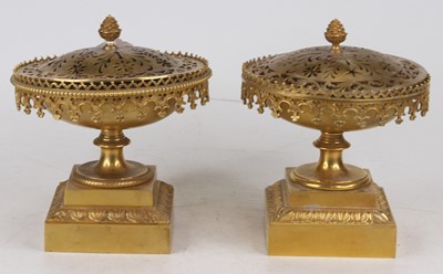 Lot 604 - A pair of circa 1900 French gilt bronze...