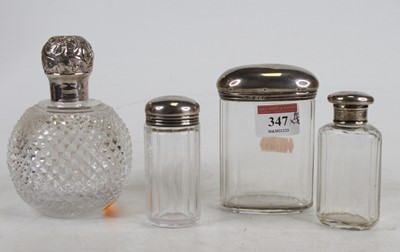 Lot 347 - A late Victorian cut glass and silver topped...