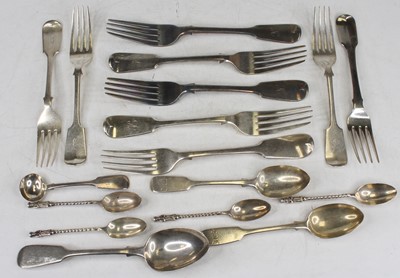 Lot 362 - Assorted silver flatware, principally in the...