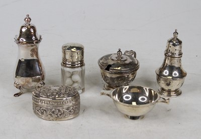 Lot 376 - Assorted silver cruets, to include two...