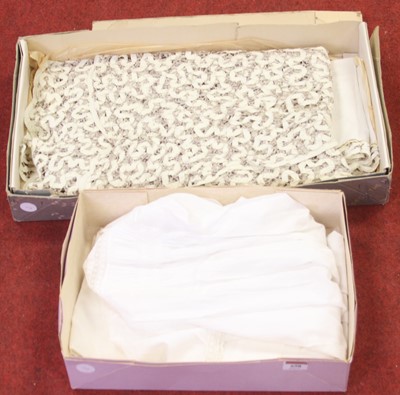 Lot 658 - A cotton lace christening gown, and various...