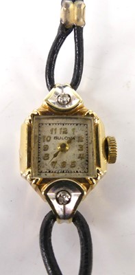 Lot 400 - A lady's Bulova 14ct gold cased dress watch,...