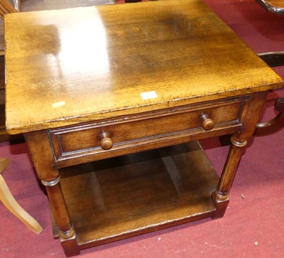 Lot 1255 - A contemporary joined oak low two-tier single...