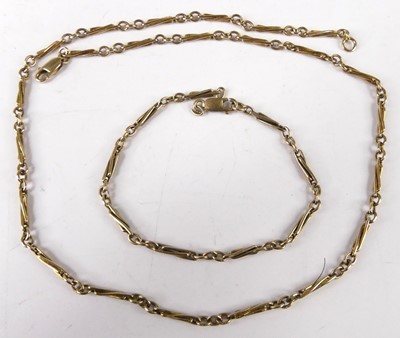 Lot 423 - A modern 9ct gold fancylink necklace, 46cm;...