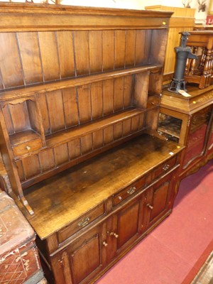 Lot 1260 - A contemporary joined oak Welsh dresser,...