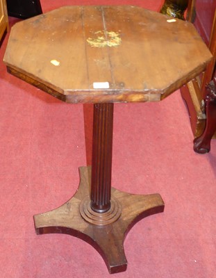 Lot 1272 - A Victorian mahogany octagonal topped pedestal...