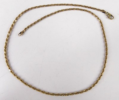 Lot 437 - A modern 9ct gold ropetwist necklace, 9.1g,...