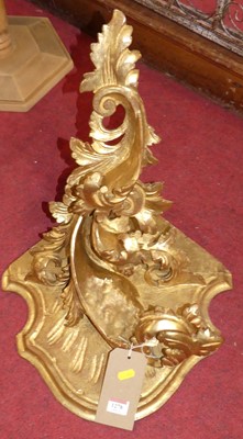 Lot 1278 - An Italian floral carved gilt wood single...