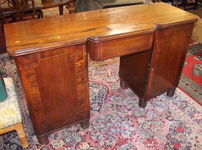 Lot 1303 - A Regency mahogany round cornered kneehole...