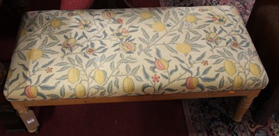 Lot 1305 - A floral upholstered and birch framed double...