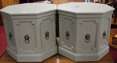 Lot 1307 - A pair of contemporary painted octagonal...