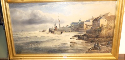 Lot 1009 - Circa 1900 English school - Harbour scene,...