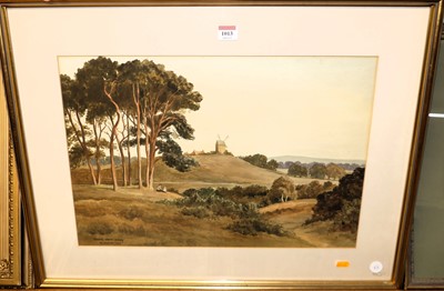 Lot 1013 - W Cowburn - Reigate Heath, Surrey, watercolour,...