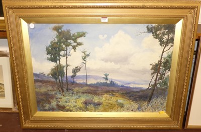 Lot 1015 - R.E. Clark - A Highland glen, watercolour,...