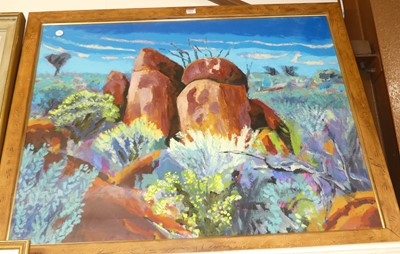 Lot 1022 - David Cuthbert - Tiboorra Rocks, oil, signed...