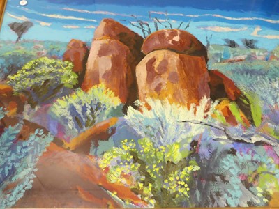 Lot 1022 - David Cuthbert - Tiboorra Rocks, oil, signed...