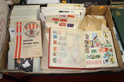 Lot 507 - A mid 20th century red bound stamp album,...