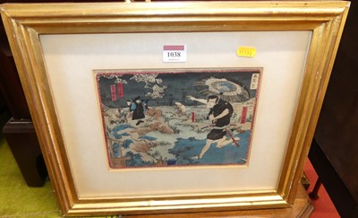 Lot 1038 - Early 20th century Japanese woodblock print,...