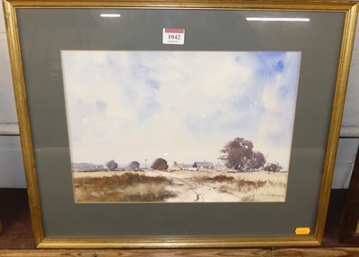 Lot 1042 - Jan Cluttenbuck - East Anglian landscape,...