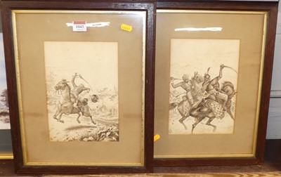 Lot 1043 - Continental school - Pair; Historical battle...