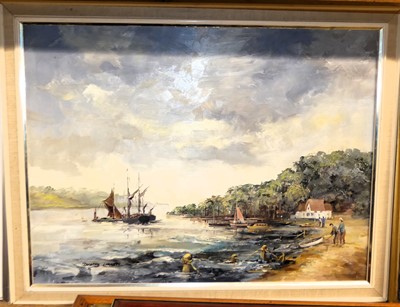 Lot 1062 - Dorothy Garrett - Pin Mill, oil on mill board,...