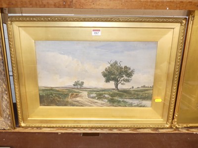 Lot 1067 - Albert Hartland - A bleak river landscape,...