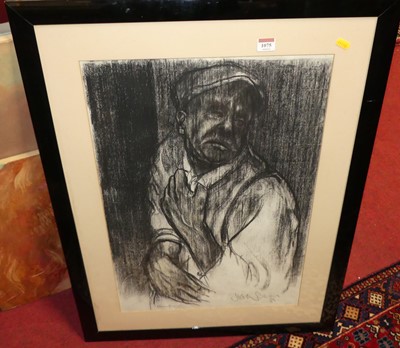 Lot 1075 - Justin Jones - Farrington, charcoal, signed...