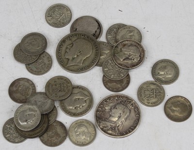 Lot 546 - A collection of loose British silver coinage...