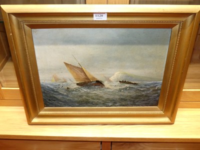 Lot 1120 - George Knight (fl.1872-1892) - Seascape with...