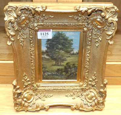 Lot 1125 - 20th century school - A parkland landscape,...