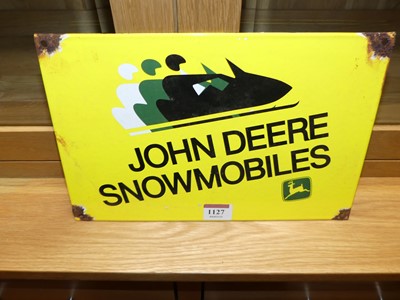 Lot 1127 - An enamel advertising sign for John Deere...