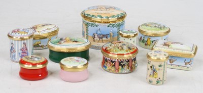 Lot 566 - A collection of eleven Halcyon Days enamel...