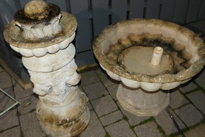 Lot 1410 - A composite garden scallop shell water feature...