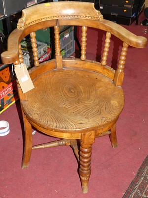 Lot 1336 - An early 20th century elm and fruitwood tub...