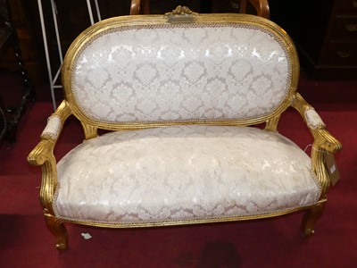 Lot 1381 - A French gilt wood three-piece child's salon...
