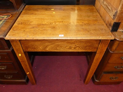 Lot 1368 - A 1930s oak rectangular side table of plain...