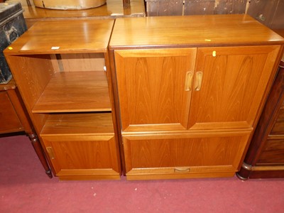 Lot 1386 - A 1970s G-Plan "Fresco" teak TV and video...