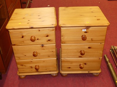 Lot 1396 - Modern pine round cornered bedroom furniture...