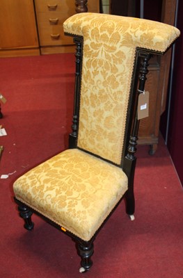 Lot 1192 - A late Victorian ebonised and mustard floral...