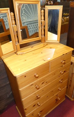 Lot 1404 - Modern pine bedroom furniture to include;...