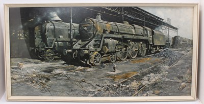 Lot 140 - Framed David Shepherd Railway print depicting...