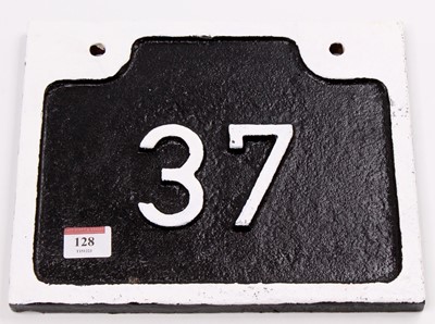 Lot 128 - An original railway interest? cast iron No. 37...