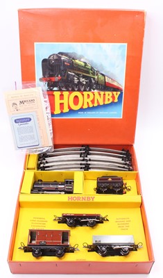Lot 240 - A Hornby 0 gauge No. 55 goods set comprising...
