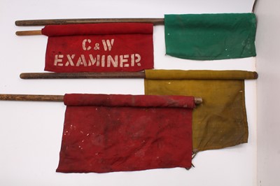 Lot 133 - A collection of railway signalmen flags, to...