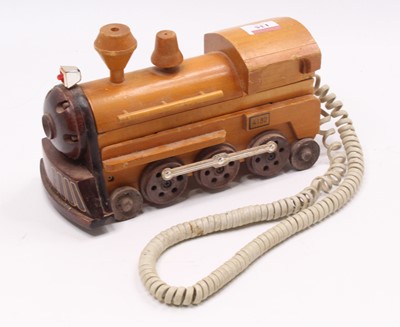Lot 135 - A continental novelty wooden telephone in the...